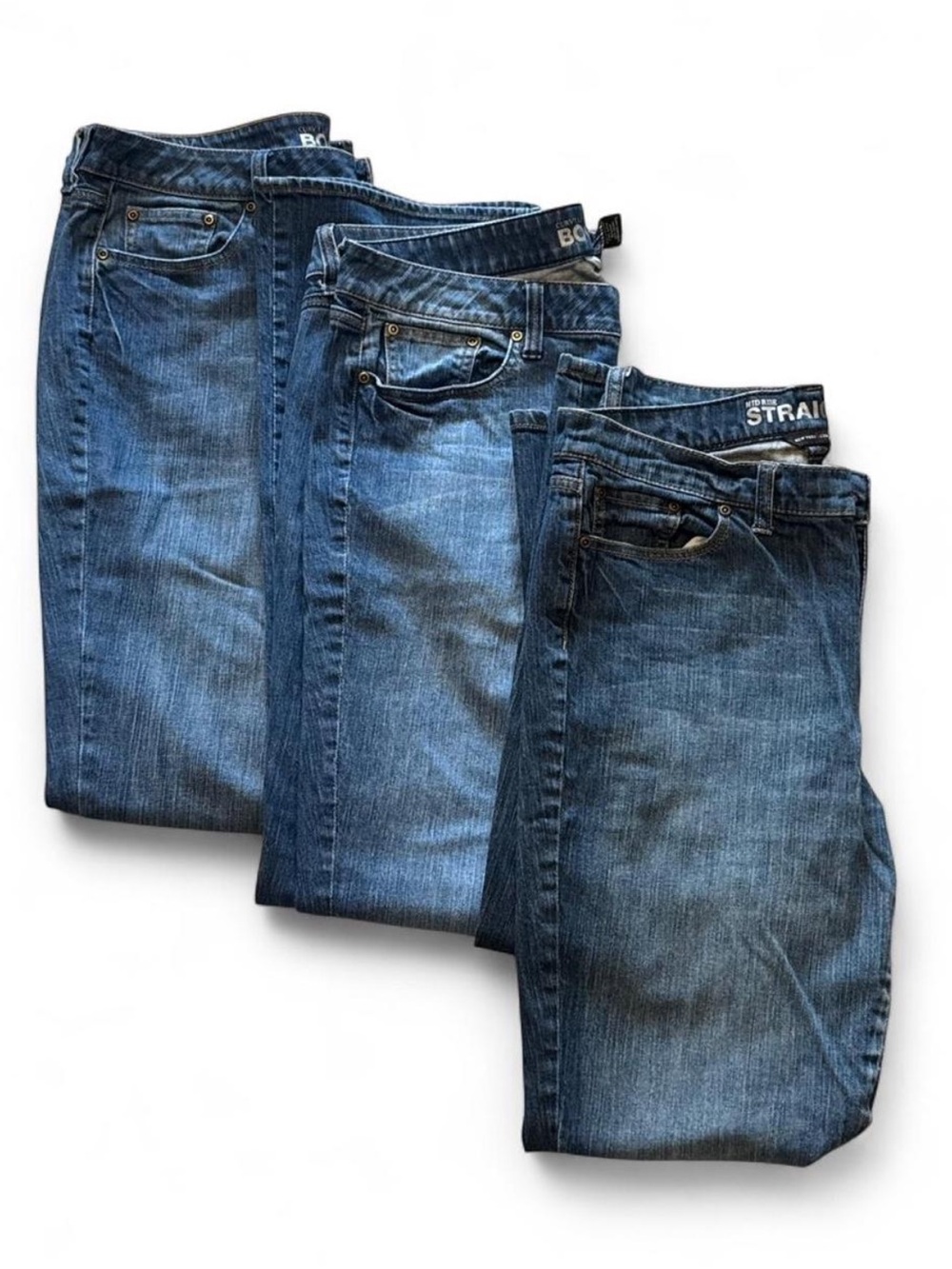 NY&Co Jeans Bundle Size 14 Tall (3 Pairs) Bootcut + Straight Medium Wash